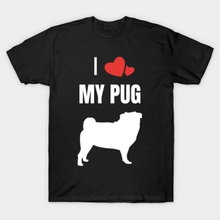 I Love My Pug Pugs Dog T-Shirt